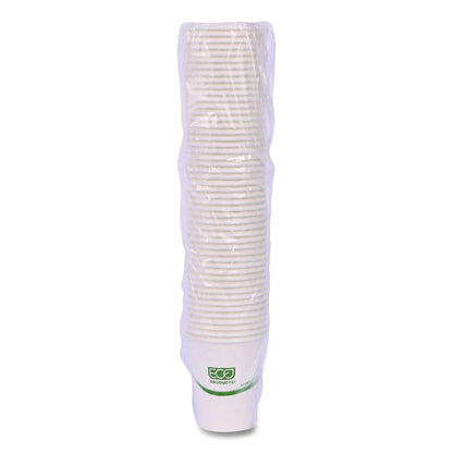 GreenStripe Renewable and Compostable Hot Cups, 8 oz, Paper, White/Green, 50/Pack, 20 Packs/Carton