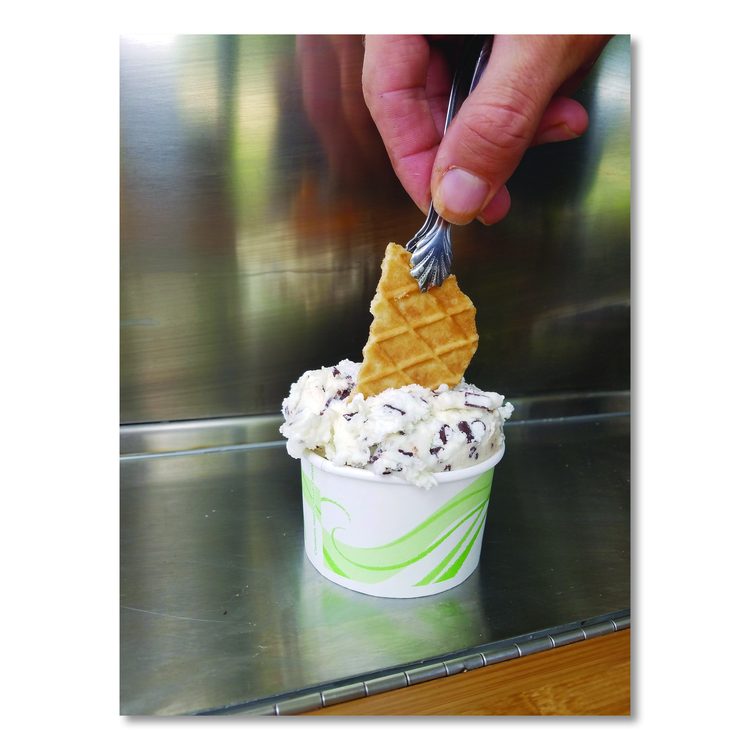 World Art PLA-Laminated Soup Containers, 5 oz, White/Green, Paper, 1,000/Carton