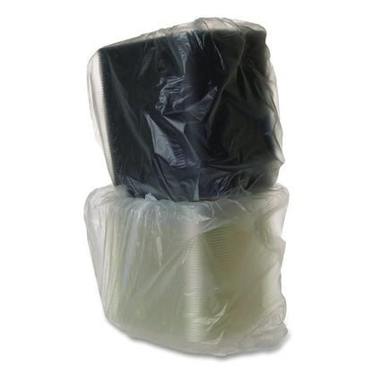 100% Recycled Content 6" Premium Take Out Containers, 12.5 oz, Black Base/Clear Lid, Plastic, 50/Pack, 3 Packs/Carton