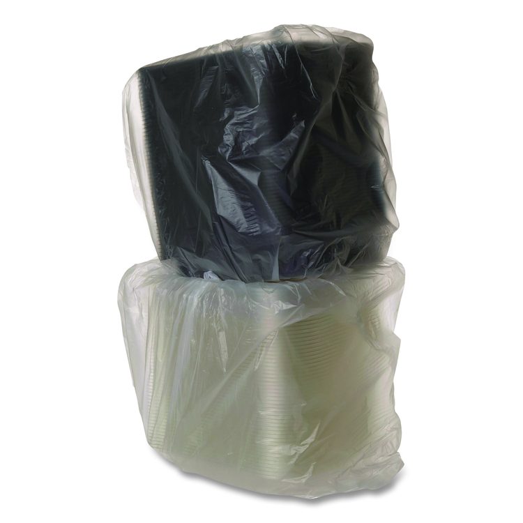 BlueStripe Premium Take-Out Containers, 6.77 x 6.6 x 2.31, Black/Clear, Base/Lid Combo, Plastic, 150/Carton