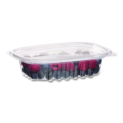 Renewable and Compostable Rectangular Deli Containers with Lid, 8 oz, 3 x 4.83 x 1.5, Clear, Plastic, 50/Pack, 4 Packs/Carton