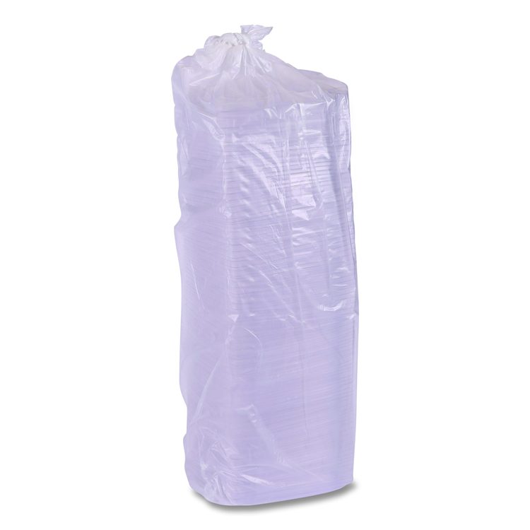 Renewable and Compostable Rectangular Deli Containers with Lid, 16 oz, 3 x 4 x 3, Clear, Plastic, 100/Pack, 3 Packs/Carton