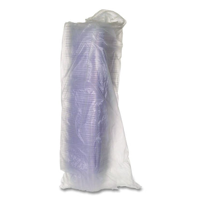 Renewable and Compostable Rectangular Deli Containers with Lid, 16 oz, 3 x 4 x 3, Clear, Plastic, 100/Pack, 3 Packs/Carton