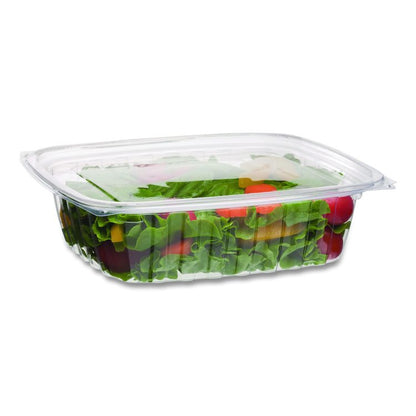 Renewable and Compostable Rectangular Deli Containers with Lid, 24 oz, 4 x 5.5 x 2, Clear, Plastic, 50/Pack, 4 Packs/Carton