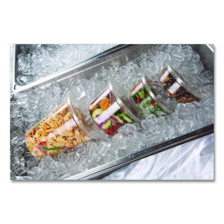 Round Deli Containers, 32 oz, 4.63" Diameter x 5.5" h, Clear, Plastic, 500/Carton