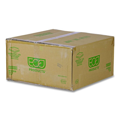 Renewable and Compostable Lids, Fits 5" Square Containers, Clear, Plastic, 50/Pack, 8 Packs/Carton