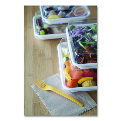 Renewable and Compostable Lids, 7.86 x 7.86 x 1.64, Clear, Plastic, 200/Carton
