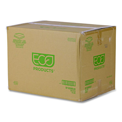 Renewable and Compostable Lids, 7.86 x 7.86 x 1.64, Clear, Plastic, 200/Carton