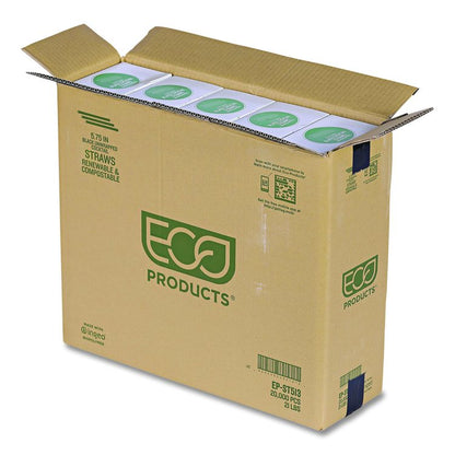 Unwrapped Straw, 5.75", Plastic, Black, 20,000/Carton