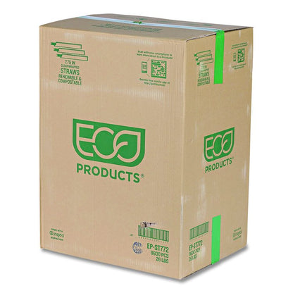 Wrapped Straw, 7.75", Plastic, Green, 9,600/Carton