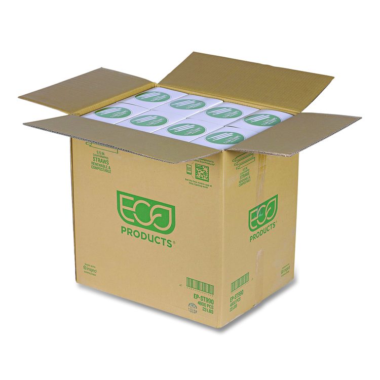 Wrapped Straw, 9.5", Plastic, Clear, 4,800/Carton