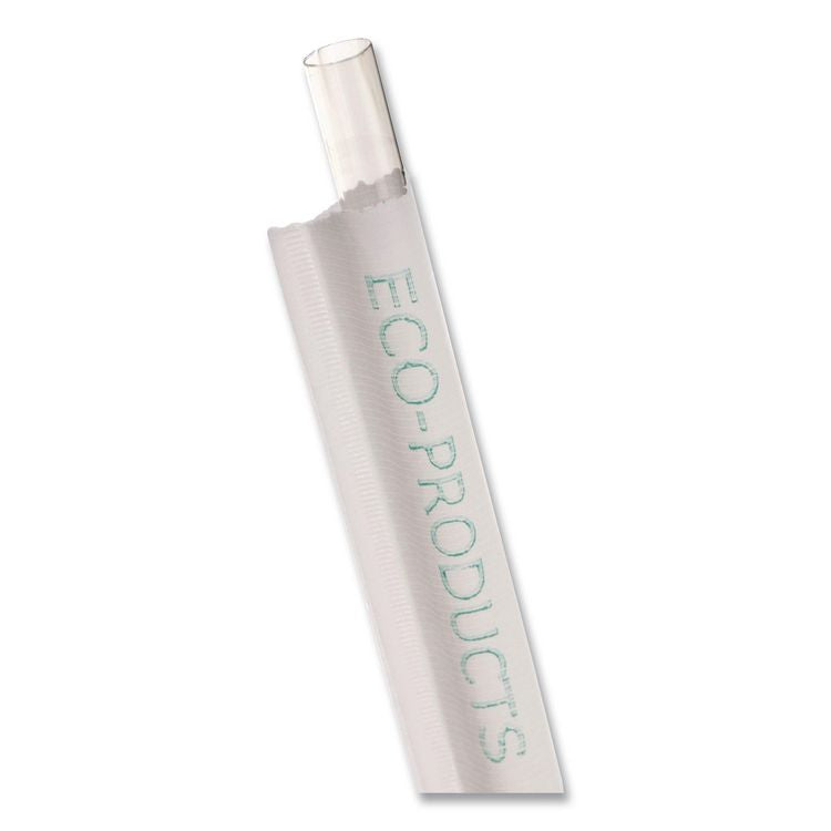 Wrapped Straw, 9.5", Plastic, Clear, 4,800/Carton