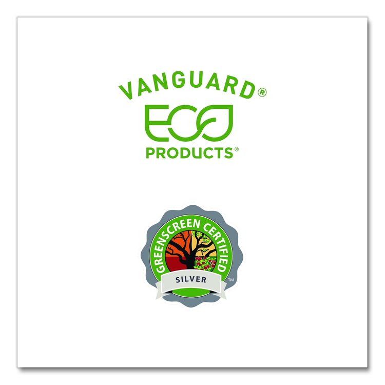 Vanguard Renewable and Compostable Sugarcane Clamshells, 3 Compartments, 9 x 6 x 3, White, 250/Carton