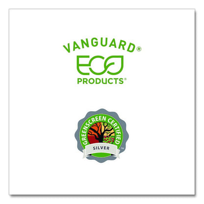 Vanguard Renewable and Compostable Sugarcane Clamshells, 3 Compartments, 9 x 6 x 3, White, 250/Carton