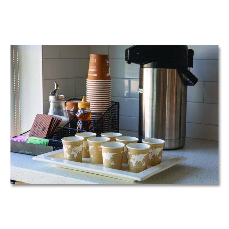 WorldArt Hot Cups, 4 oz, Paper, Tan, 1,000/Carton
