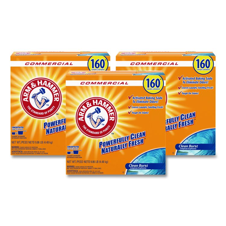 Powder Laundry Detergent, Clean Burst Scent, 9.86 lb Box, 3/Carton
