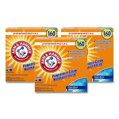 Powder Laundry Detergent, Clean Burst Scent, 9.86 lb Box, 3/Carton
