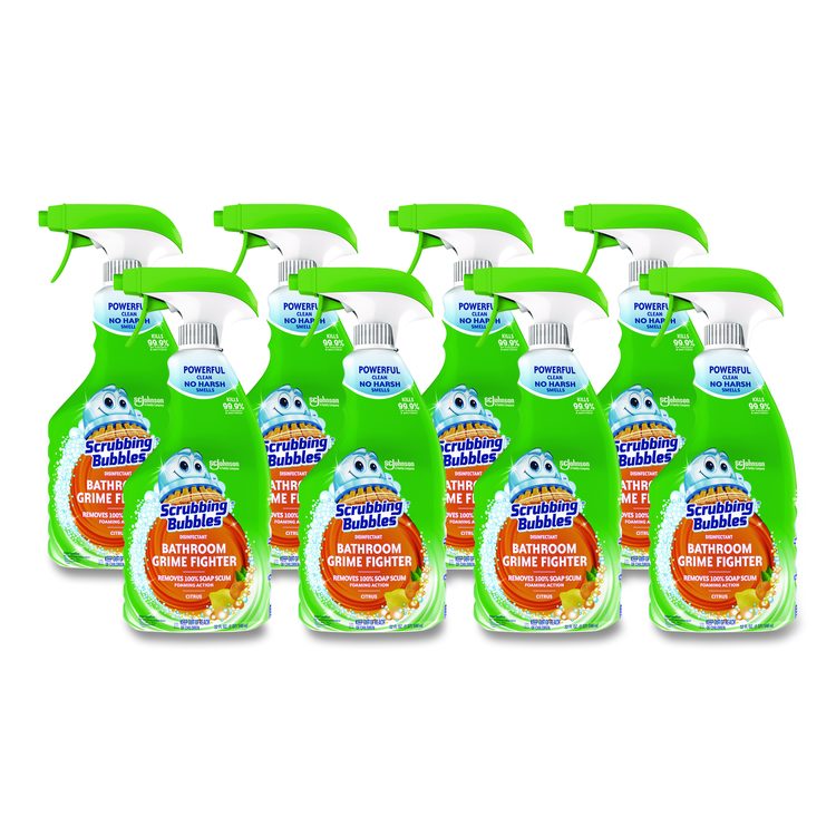 Multi Surface Bathroom Cleaner, Fresh Citrus Scent, 32 oz Spray Bottle, 8/Carton