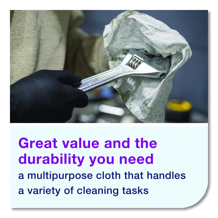 Light Duty Cleaning Cloth, Giant Roll, 1-Ply, 9 x 12.4, White, 1,450 Sheet Roll/Carton