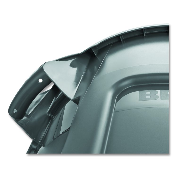 Vented Round Brute Container, 10 gal, Plastic, Gray