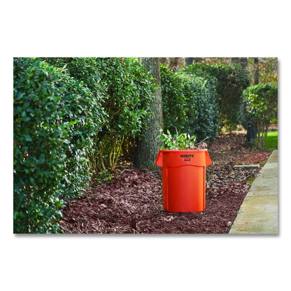 Brute Round Container, 32 gal, Resin, Orange