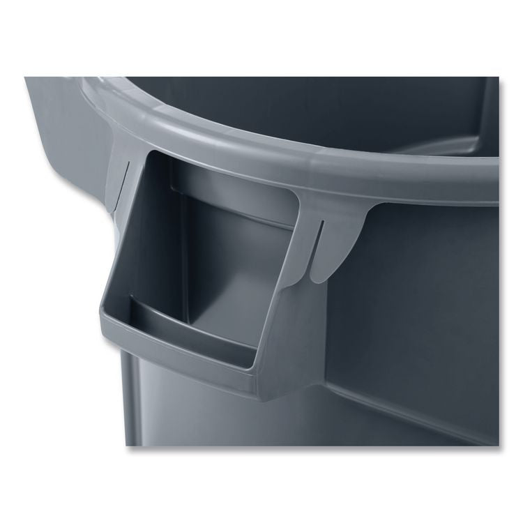 Vented Wheeled BRUTE Container, 44 gal, Plastic, Gray