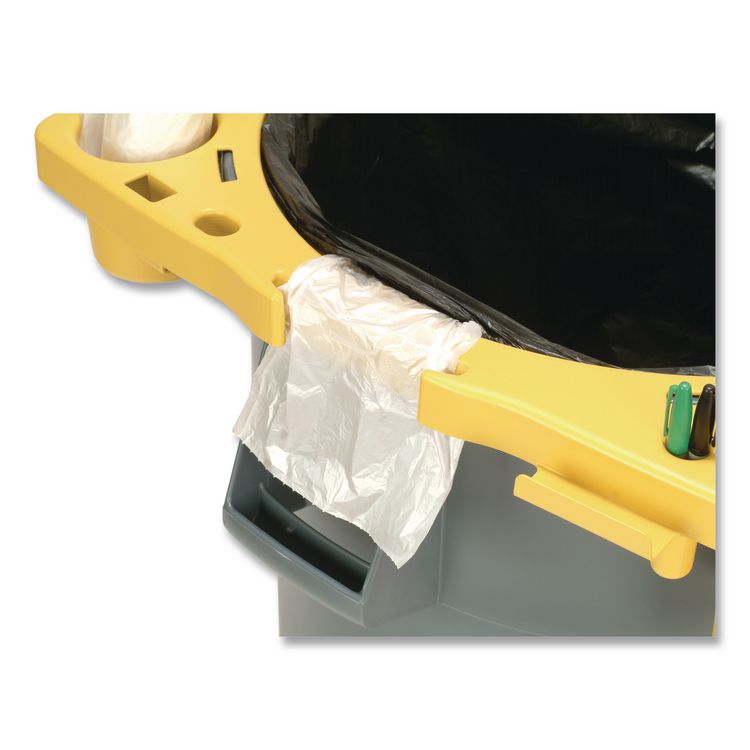 BRUTE Standard Brute Rim Caddy, Four Compartments, Fits 32.5" Diameter Cans, 26.5 x 6.75, Yellow