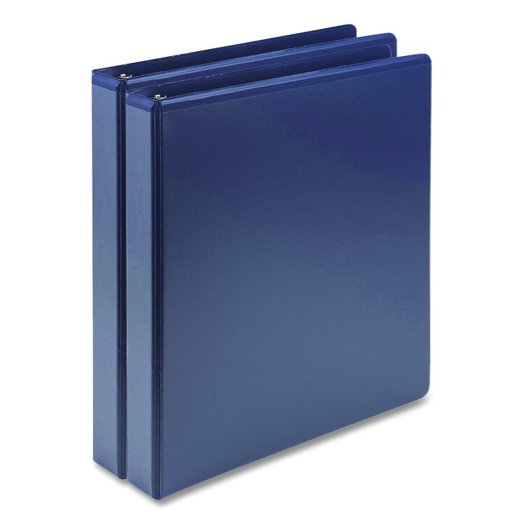 Earth's Choice Plant-Based BOHO D-Ring View Binders, 1" Capacity, 11 x 8.5, Indigo, 2/Pack