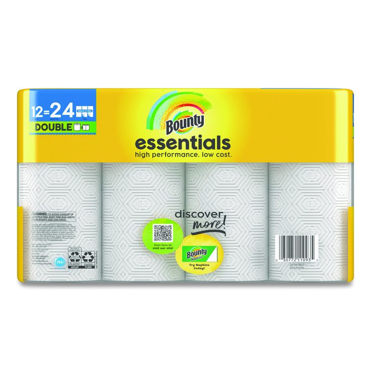 Essentials Select-A-Size Kitchen Roll Paper Towels, 2-Ply, 108 Sheets/Roll, 12 Rolls/Carton