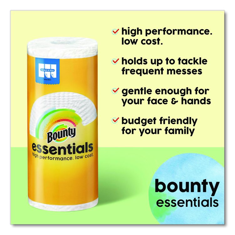 Essentials Select-A-Size Kitchen Roll Paper Towels, 2-Ply, 108 Sheets/Roll, 12 Rolls/Carton