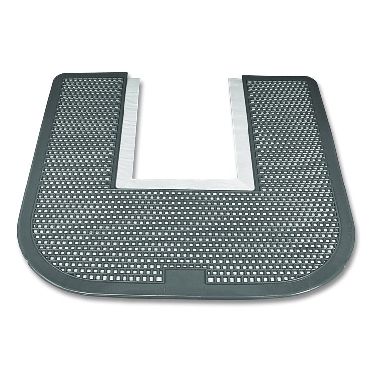 Disposable Urinal Floor Mat, U-Shaped, Orchard Zing Scent, Gray Non-Slip Perforated Surface, 23" x 21.63", 6/Carton