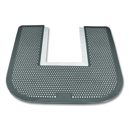Disposable Urinal Floor Mat, U-Shaped, Orchard Zing Scent, Gray Non-Slip Perforated Surface, 23" x 21.63", 6/Carton