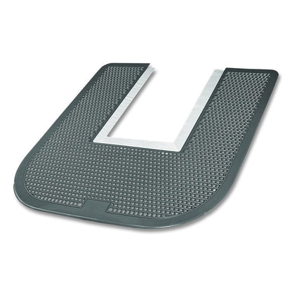 Disposable Urinal Floor Mat, U-Shaped, Orchard Zing Scent, Gray Non-Slip Perforated Surface, 23" x 21.63", 6/Carton