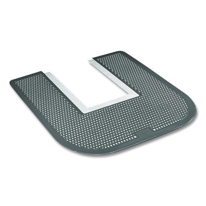 Disposable Urinal Floor Mat, U-Shaped, Orchard Zing Scent, Gray Non-Slip Perforated Surface, 23" x 21.63", 6/Carton