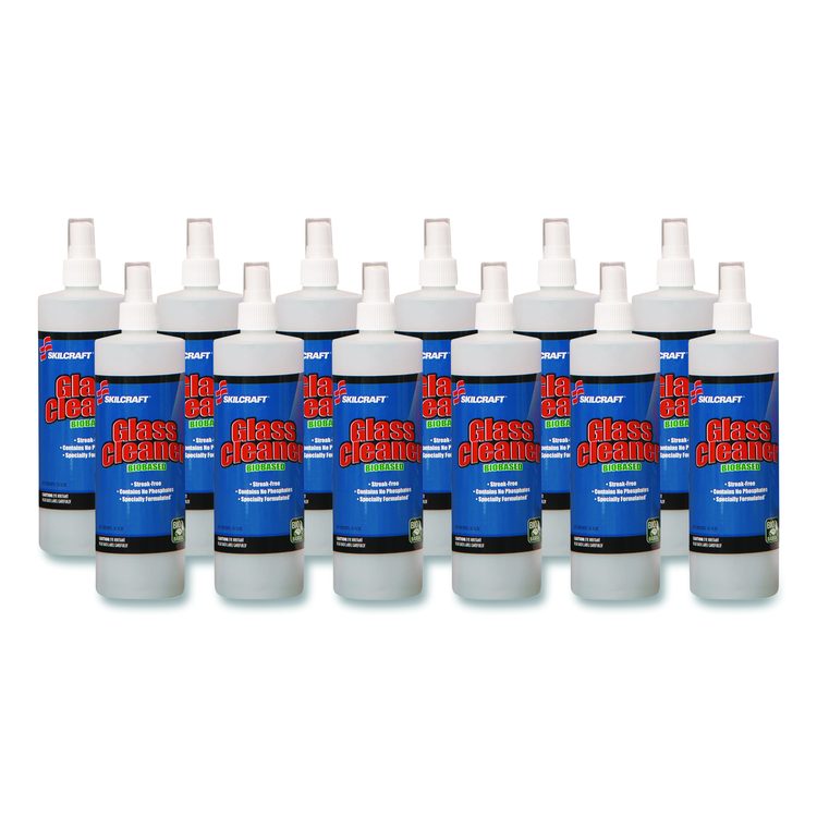 7930013268110, SKILCRAFT Glass Cleaner, Ammonia Based, 16 oz Spray Bottle, 12/Carton