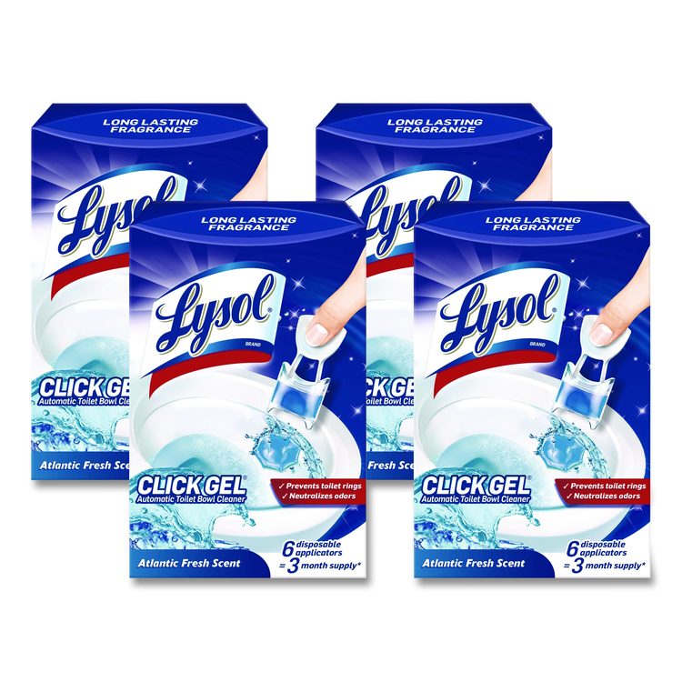 Click Gel Automatic Toilet Bowl Cleaner, Atlantic Fresh Scent, 6/Box, 4 Boxes/Carton