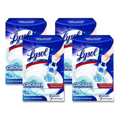 Click Gel Automatic Toilet Bowl Cleaner, Atlantic Fresh Scent, 6/Box, 4 Boxes/Carton
