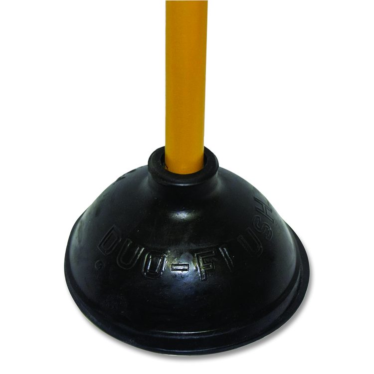 Plunger, 20" Wood Handle, 6" dia, Black