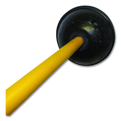 Plunger, 20" Wood Handle, 6" dia, Black