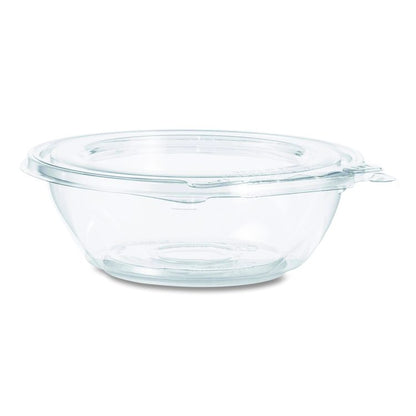 SafeSeal Tamper-Resistant, Tamper-Evident Bowls with Flat Lid, 8 oz, 5.5" Diameter x 1.7" h, Clear, Plastic, 240/Carton