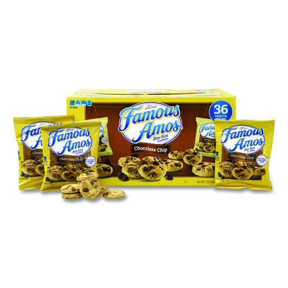 Famous Amos Cookies, Chocolate Chip, 2 oz Bag, 36/Carton