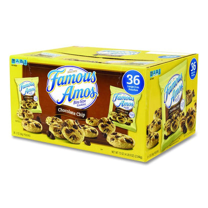 Famous Amos Cookies, Chocolate Chip, 2 oz Bag, 36/Carton