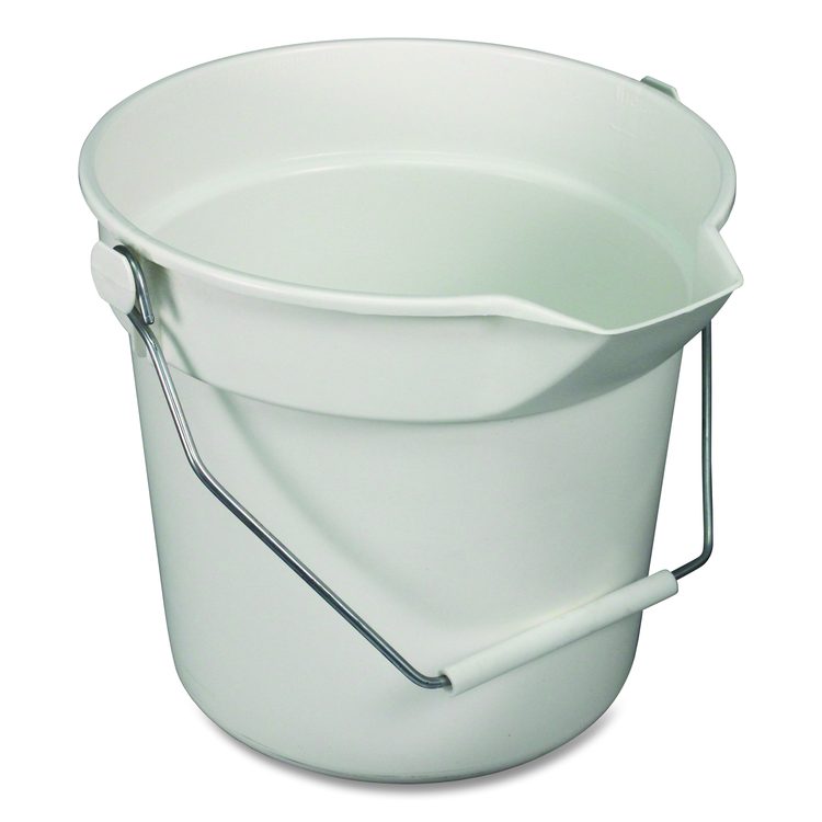 Deluxe Heavy-Duty Bucket, Polypropylene, Gray, 10.63" Diameter