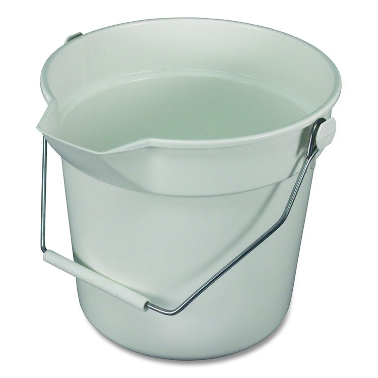 Deluxe Heavy-Duty Bucket, Polypropylene, Gray, 10.63" Diameter