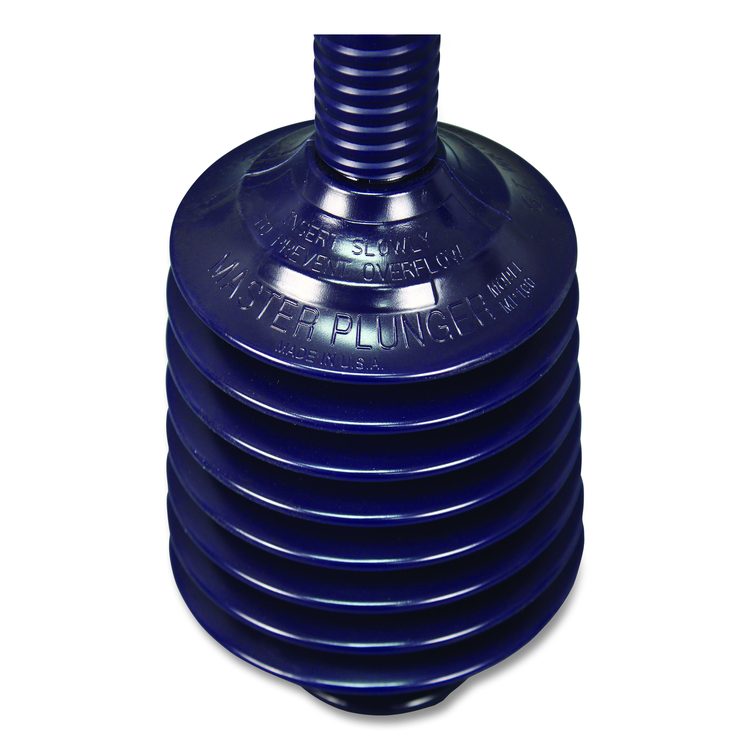 Deluxe Professional Plunger, 11.2" Plastic Handle, 6" dia, Black, 6/Carton