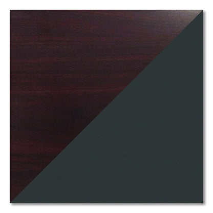 Double Pedestal Steel Desk, 60" x 30" x 29.5", Mahogany/Charcoal, Charcoal Legs