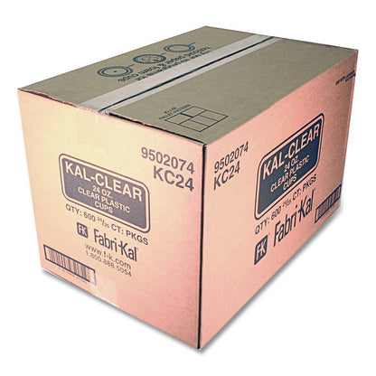 Kal-Clear PET Cold Drink Cups, 24 oz, Plastic, Clear, 25/Sleeve, 24 Sleeves/Carton
