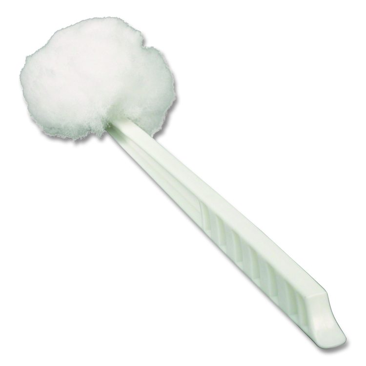 Deluxe Toilet Bowl Mop, 10" Handle, 4.5" Mop Head, White, 25/Carton