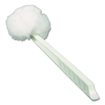 Deluxe Toilet Bowl Mop, 10" Handle, 4.5" Mop Head, White, 25/Carton