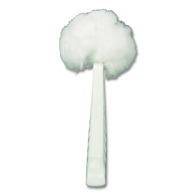 Deluxe Toilet Bowl Mop, 10" Handle, 4.5" Mop Head, White, 25/Carton
